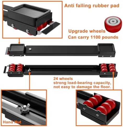 Appliance Rollers Heavy Duty,Max 32in,Second Generation Extendable Appliance Rollers Mobile Washing Machine Base Easily Move Washing Machines, Dryers, Refrigerators, Furniture Black anti fall - Image 6