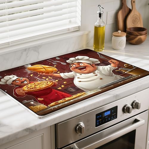 Stove Top Cover for Glass Electric Stove (Pizzas, 30" x 21") by BSFHH