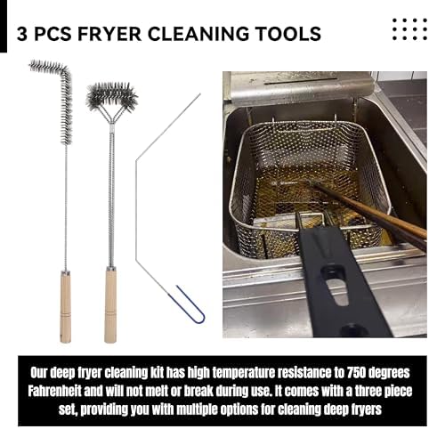 3 Pcs Fryer Cleaning Tools - L Shaped Stainless Steel Bristles Deep Cleaning Brush and Rod for Restaurant Air Fryer - Image 7