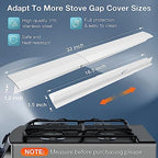 16.5"-33" Stove Gap Covers Stainless Steel 2PCS, Stove Gap Filler, White - Image 3