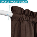 Hiasan French Door Curtains Privacy, Chocolate, 24W x 40L, 1 Panel - Image 3