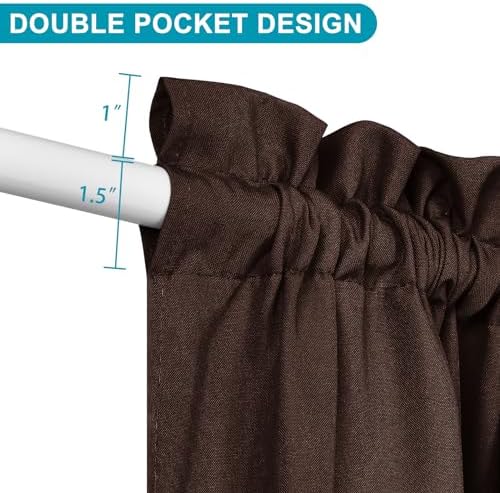 Hiasan French Door Curtains Privacy, Chocolate, 52W x 40L, 1 Panel - Image 3