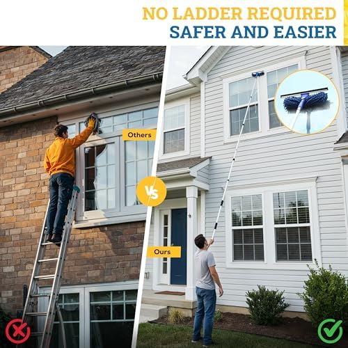 KLEEN HANDLER 2-in-1 Window Squeegee with 4–12 ft Telescopic Extension Pole - Image 2
