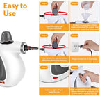 Handheld Steam Cleaner, Pressurized Hot Steam with 12 Accessories for Home - Image 6