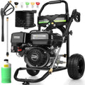 Professional 4200PSI 4GPM 212CC Gas Pressure Washer, 7.0HP Heavy-Duty 3600RPM Commercial Gas Power Washer with 1000ML Foam Bottle 9" Wheels 5 Nozzles 25FT Hose for Car(EPA/CARB/ETL Compliant), Black by IvyBess
