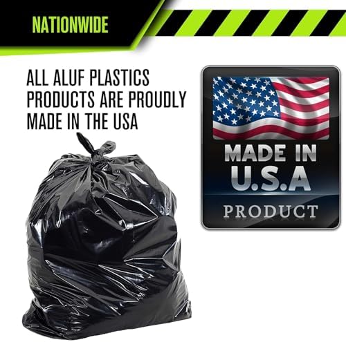 Aluf Plastics RCT-60 Star Sealed Coreless Rolls with E-Z Tie Flap Closure, 60 gal, Polyethylene, 38" x 58", Black (Pack of 400) - Image 6