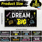 8Pcs Inspirational Fluorescent Light Covers for Classroom Ceiling Light 4x2Ft Motivational Word Magnetic Lights Cover Filter Easy Install for Back to School Office Hospital Ceiling Supply (Blackboard) - Image 2