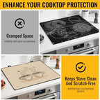 NYZE Wood Coffee Stove Cover for Electric Stove Top 28x20 Inch Stovetop Mat - Image 5