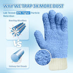 MIG4U 4 Pairs Microfiber Gloves - Dusting Gloves for House Cleaning - Washable Blind Cleaner Duster Tool (Blue/Pink/Gray/Navy,S/M) - Image 2