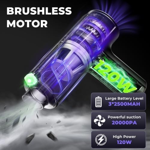 Handheld Car Vacuum Cleaner Portable Cordless Mini Small, 7500mAh - Image 4