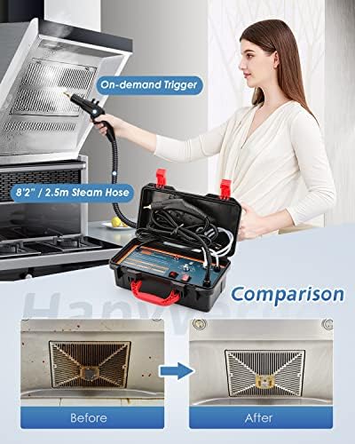 High Pressure Steam Cleaner, 1700W High Temp Portable Steamer Machine for Cleaning, Tankless and Heavy Duty for Commercial Home Use Grout Tile Kitchen Bathroom Car Detailing - Image 4