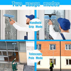 30FT Reach Window Squeegee Kit with Extension Pole, 2-in-1 Professional Washer for High Windows, 5-24FT Adjustable Reach, Rotatable Head for Indoor & Outdoor Use, Streak-Free Cleaning Tool for Home - Image 3
