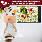 Lemon Fruits Stove Top Cover Glass Cooktop Heat Resistant Cover,Flowers Leaves Ceramic Stove Top Covers Mat Prevents Scratching Stoves/Counter/Washer Protector, 28x20 in - Image 6