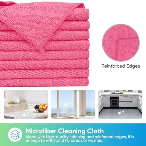 HOMEXCEL 24PK Microfiber Cleaning Cloth, Cleaning Rag for Home, 11.5x11.5in - Image 3