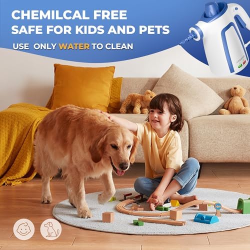 Steam Cleaner, Handheld Steam Cleaner for Home, Pressurized Steamer for Cleaning Carpet, Floor, Upholstery and Car, 13ft Extra-long Power Cord & 11 Multi-Purpose Accessories - Image 3