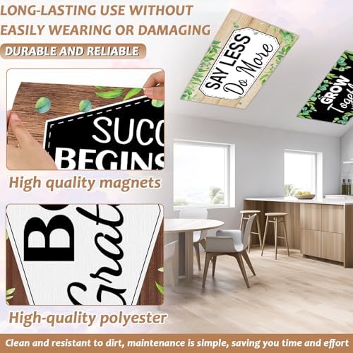6 Pcs Fluorescent Light Covers with 60 Magnets Decorative for Classroom Ceiling Lights 4 x 2 Feet Magnetic Light Cover Filter Easy Install for Office Hospital Home Ceiling Supplies (Farmhouse) - Image 3