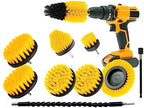 HUAWELL Drill Brush Power Scrubber Cleaning Brush with 2 Extended Attachment Set Kit for Grout, Floor, Tub, Shower, Tile, Bathroom and Kitchen Surface (Yellow) by HUAWELL