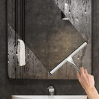 All-Purpose Stainless Steel Shower Squeegee for Shower Glass Door with 2 Adhesive Hooks, Bathroom Cleaner Tool Household Window Mirror Squeegee , Cleaning Tile Wall, Car, 10 Inch Silver - Image 4