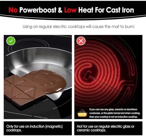 Cook's Aid Large Induction Cooktop Protector Mat 21.2x35.4 Inch,Translucent (Magnetic) Stove Top Cover for Electric Stove, Silicone Stove Mat for Glass Top Stove,Glass Top Stove Cover (LTSICT10) - Image 2