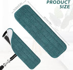 Replacement Mop Pads Fit for Rubbermaid Commercial 18" and 17" Mop - 10 Pack Wet & Dry Commercial Cleaning Reusable Refills Fit for Any Microfiber Flat System 18" and 17" - Green - Image 2