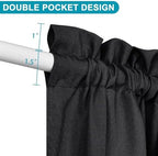 Hiasan French Door Curtains for Small Window, Black, 52W x 40L, 1 Panel - Image 3