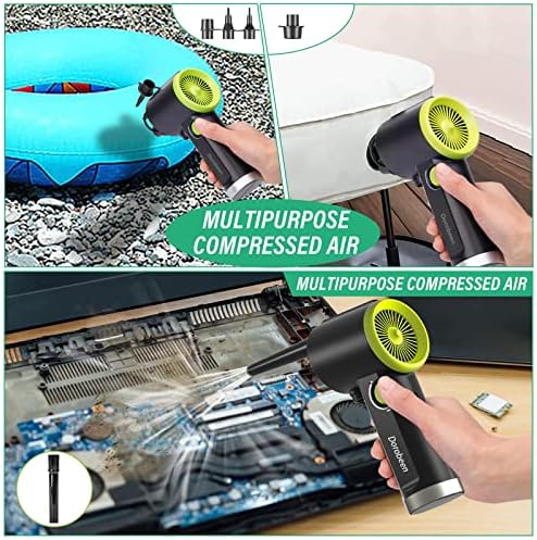 DOROBEEN Compressed Air Duster, Cordless Handheld Air Blower, Stepless Speed, 41000RPM, Portable Rechargeable Built-in Battery, Electric Air Duster for Computer Keyboard Electronics Cleaning - Image 5