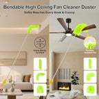 Tiumso Duster with Extension Pole 100 inch Extendable Reusable Dusters for Cleaning 5-in-1 Anti-Spin Dusting Kits for High Ceiling Fans, Cobwebs & Vents, Reinforced Stainless Steel Telescopic Handle - Image 5