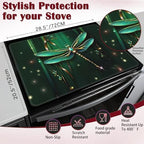 Green Jewel Dragonfly Stove Top Cover,Glass Cooktop Heat Resistant Ceramic Stove Top Covers Mat Prevents Scratching Stoves/Counter/Washer Protector,28x20 in - Image 2