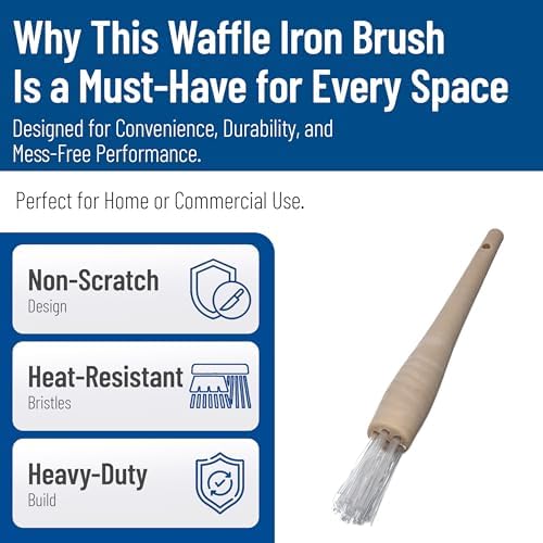Carlisle FoodService Products 4011500 Round Waffle Iron Brush with High Heat Bristles, 1", Teflon (Pack of 12) - Image 3