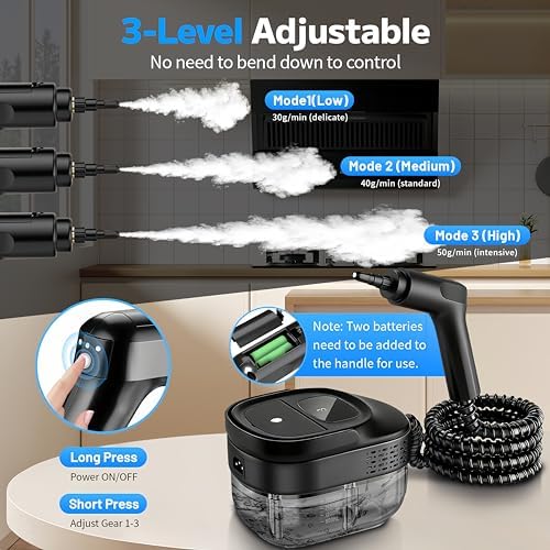 Portable Steam Cleaner for Home and Car, 15s Heat-Up, 15Pcs Accessories - Image 4