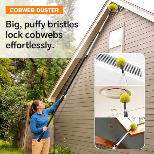 5-in-1 4-12Ft 4-Stage Telescoping Extension Pole Kit for Cleaning - Image 5