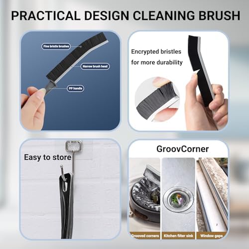 Crevice Cleaning Brush, Multifunctional Gap Hard Bristled Grout Brush Tool - Image 2