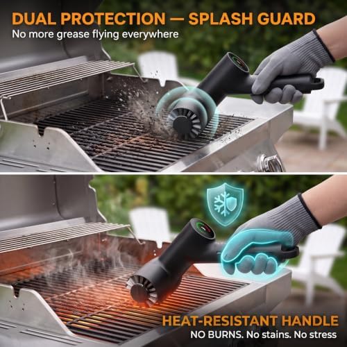 Cordless Electric Grill Brush, 3-Speed Electric Grill Cleaner with Digital Display, Replaceable Brush Head, IPX5 Waterproof, Independent Night Light Suitable for Evening Gatherings. - Image 3