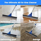 Floor Squeegee for Concrete Floor, 17.5" Heavy Duty Squeegee Broom for Floor, Commercial Scrubber Mop with Extendable Long Handle, Bathroom Tile Shower Glass Window - Image 6