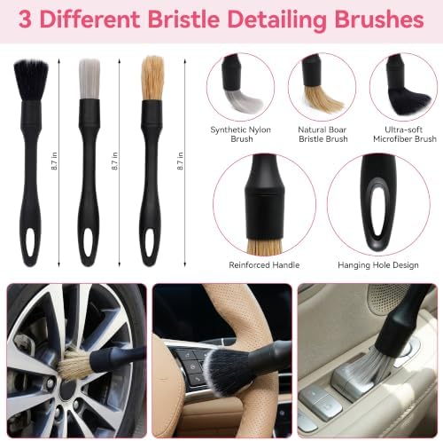 Car Interior & Windshield Cleaner Tool, 16Pcs Car Detailing Kit - Image 3