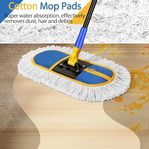 SOBONNE Dust Mop for Hardwood Floors Cleaning,Wet Dry Dust Broom - Image 4