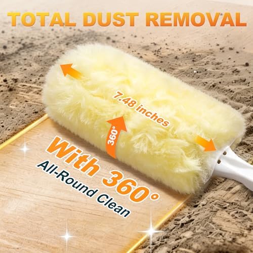 JOYMOOP Scented Telescopic Duster kit, 3FT Extendable Handle (Yellow) + 48 Yellow Refills for Swiffer Feather Duster,Easy Cleaning for Ceilings, Ceiling Fans, Blinds, Vents & Shelves - Image 4