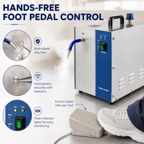 Professional Jewelry Steam Cleaner Machine, High Pressure Stainless Steel Washer For Gold, Silver & Diamonds, Commercial Electric Cleaning Equipment(4L) - Image 4