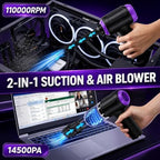 14.5KPA Computer Keyboard Vacuum Cleaner & 110000RPM Electric Air Duster 3-in-1, Replaces Canned Air, for PC Tower & Car Laptop Sewing Machine Portable Keyboard Vac USB Desk Crumbs Dust Cleaners - Image 2