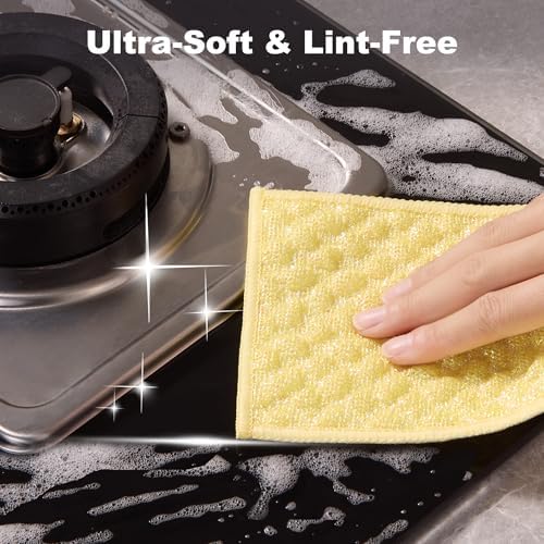JOYMOOP Microfiber Cleaning Cloth, 6 Piece Set, Extra Small, Yellow - Image 6
