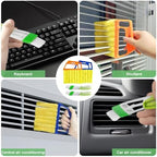 4Pcs Blind Cleaner Duster Tool Set with 7-Finger & 3-Finger Brushes，Washable Multi-Surface Dusting Kit for Wood Blinds, Venetian Blinds, AC Vents, Car Vents, Shutters & Fans (Yellow+Green) - Image 6