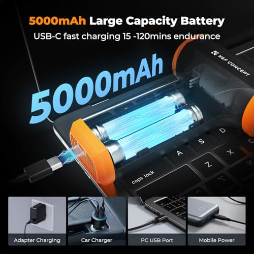 K&F CONCEPT Compressed Air Duster, 3 Gear Adjustable 5000mAH,Rechargeable - Image 5
