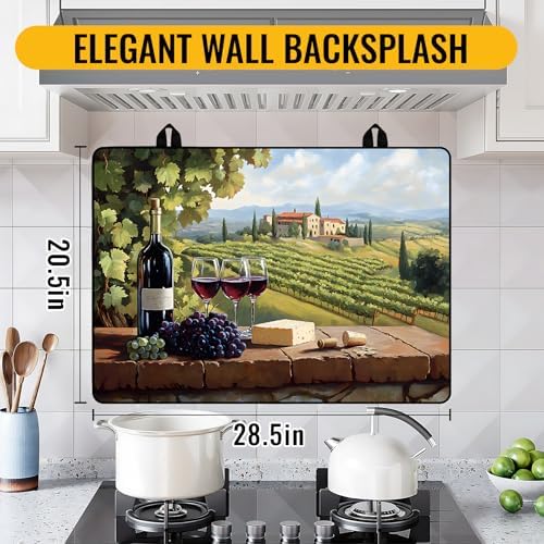 NYZE Stove Top Cover for Electric/Glass Stove, 28x20 Inch Stovetop Cover Flat Top Protector Dish Drying Mat for Kitchen (Vineyard) - Image 2