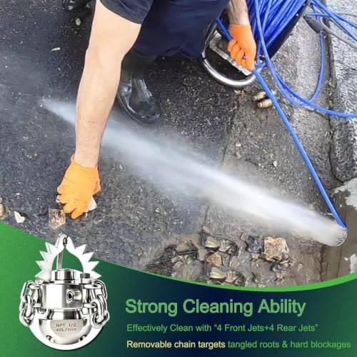 1/2 NPT Sewer Jetter Rotating Nozzle - Cutting Roots - Image 2