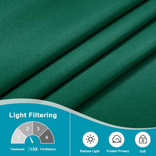 Hiasan French Door Curtains Privacy, Emerlad Green, 24W x 72L, 1 Panel - Image 5