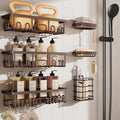 Veken Shower Caddy 6-Pack, No Drilling & Rustproof, Waterproof Adhesive Shelves Rack with Soap Holder, Large Capacity Bathroom Organizers and Storage, Wall-Mounted Kitchen & Home Decor by Veken
