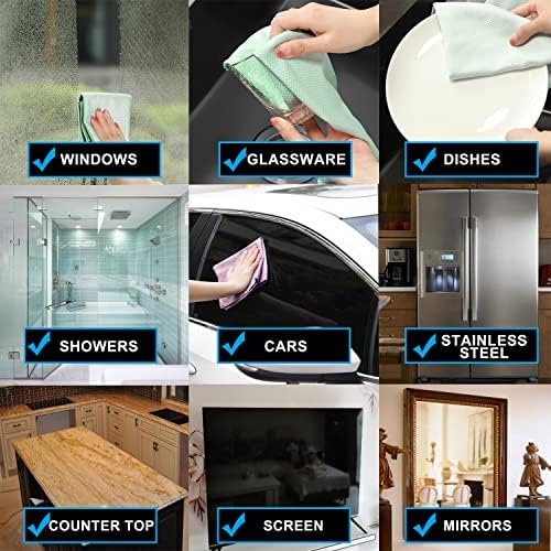 Streak Free Lint Free Microfiber Window Cleaning Cloth,Best Glass Car Shiny Wipes Mirror Shower Cleaning Cloth, Miracle Cloths for Glasses,Stainless Steel,Wine Glass Polishing Towels,Pack of 6,Grey - Image 5