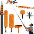42 ft High Reach Duster Kit, 6 Attachments, Fan Cleaner, Orange by Acellegic