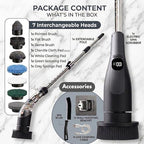 LIVINGPRO Electric Spin Scrubber for Bathroom Cleaning, Cordless Power Scrubber with 70W Dual Speed Motor, LCD Display, IPX7 Waterproof, Adjustable Handle, 7 Brush Heads for Tub Tile Shower Kitchen - Image 6