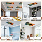 6 Pcs Fluorescent Light Covers for Ceiling Lights Colorful stained glass spiral computer generated abstract 3D rendering Magnetic Decorative Shade Filters 4x2 ft for Classroom Office Hospital Decor - Image 5
